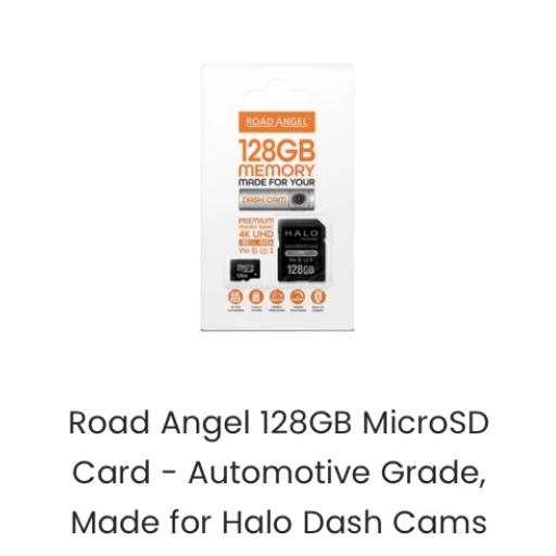 Road Angel 128GB Micro SD Card - Automotive Grade, Made for Halo Dash Cams