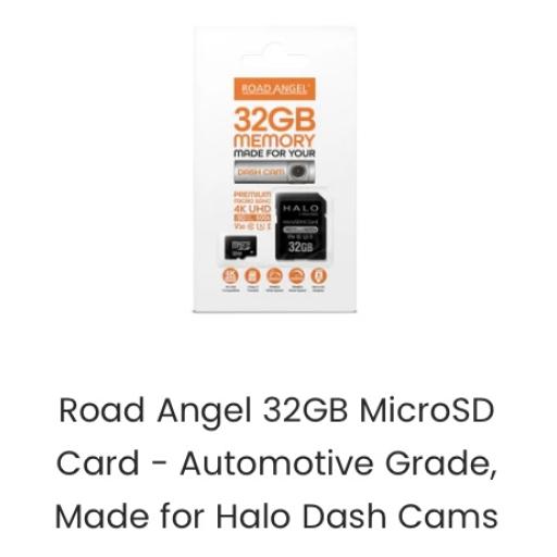 Road Angel 32GB Micro SD card - Automotive Grade, Made for Halo Dash Cams